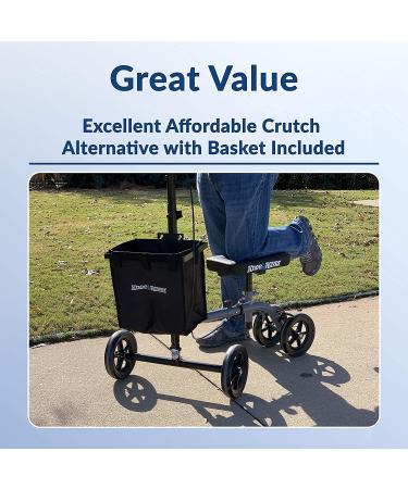 KneeRover Ultra Knee Walker - Lightweight Steerable Knee Scooter with Basket | Platinum Gray - Buy Online on GoSupps.com