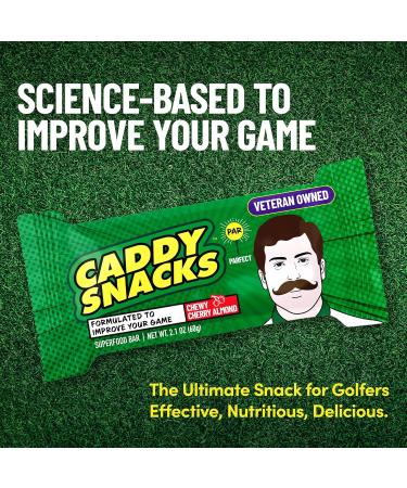 Caddy Snacks Chewy Cherry Almond Healthy Snack Bars | Low Sugar | Vegan | Gluten Free | On-the-Go Golf Snack | 2.1 oz Bars 12 Count - Buy Online on GoSupps.com
