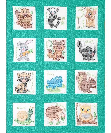 Jack Dempsey Needle Art Forest Friends Embroidery Kit  9 x 9 Blocks  White