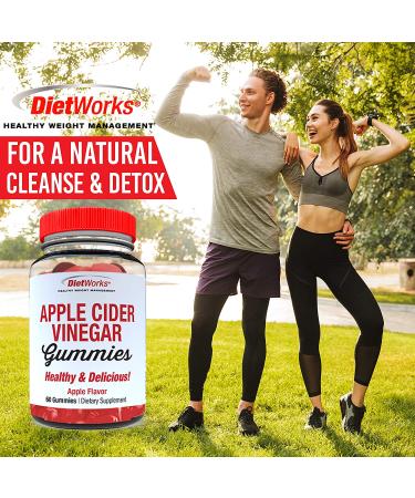 Buy DietWorks Apple Cider Vinegar Gummies - 60 Apple Flavor Gummies for Weight Loss & Detox - Buy Online on GoSupps.com