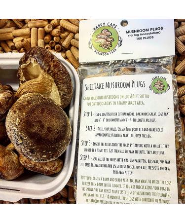 Shiitake Mushroom Plugs - 100 Count for Log Cultivation by Happy Caps Mushroom Farm - Buy Online on GoSupps.com