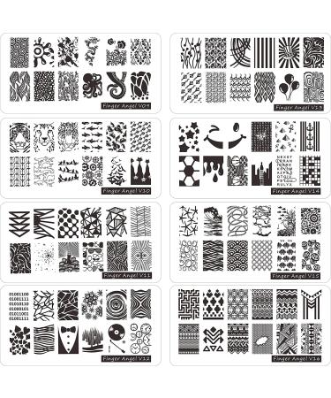 FingerAngel 21Pcs Nail Stamp Plate Set - Flowers Leaves Design Stamping Nail Art Kit with Stamper, Scraper, and Case - Buy Online on GoSupps.com