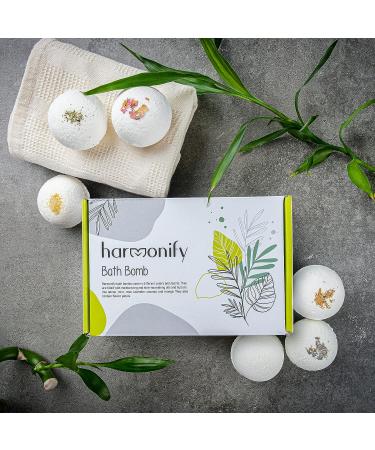 HARMONIFY Premium Organic European Bath Bombs - Skin Safe, Hypoallergenic, Fizzy, Scented Beauty Tablets for a Calming Gift - Buy Online on GoSupps.com