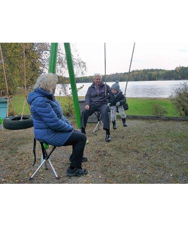 Walkstool Comfort Model Black/Silver 3-Legged Folding Stool - Height 18-30 - Capacity 440-550lbs - Made in Sweden - Buy Online on GoSupps.com