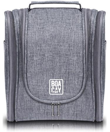 BOACAY Hanging Travel Toiletry Bag for Women and Men, Makeup and Shower Bag '(M) Quartz Gray