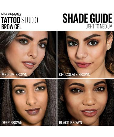 Maybelline TattooStudio Waterproof Eyebrow Gel Makeup - Medium Brown | 0.23 Fl Oz (1 Count) - Buy Online on GoSupps.com