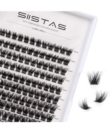 Cluster lashes 120 Clusters D Curl Individual Cluster Lashes Wide Stem 10-16mm Length DIY Eyelash Extension False Lashes Soft Fluffy Cluster Eyelash(06-mix) W06# (10mm-16mm)MIX