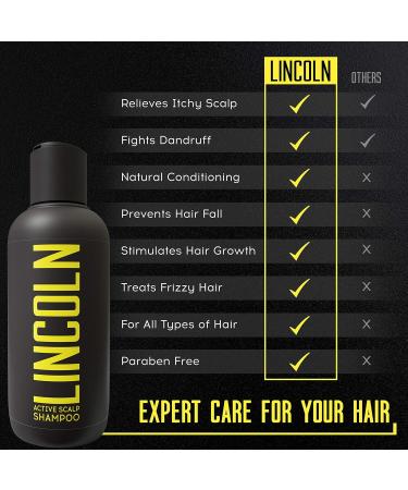 LINCOLN Charcoal Shampoo & Conditioner for Men - Anti-Dandruff & Hair Growth Formula - 250ml - Buy Online on GoSupps.com