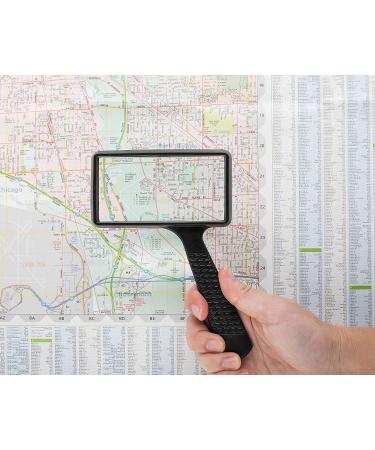 Jumbo Rectangular Handheld Magnifying Glass (3X Magnification)  Scratch Resistant Glass Lens - Large Horizontal Viewing Area - Buy Online on GoSupps.com
