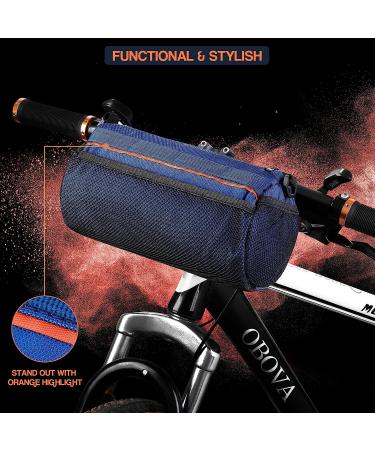 OBOVA Bike Handlebar Bag 3.3L Waterproof 8-Pocket with Rain Cover & Shoulder Strap | Bicycle Handlebar Pouch for Road & Mountain Bikes | Blue - Buy Online on GoSupps.com