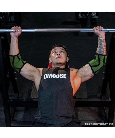 Moose Elbow Sleeves 5mm Neoprene Support for Weightlifting - USPA Approved, Reversible Design - X-Large, Black-Green - Buy Online on GoSupps.com