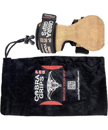 Cobra Grips V2: Premium Brown Leather Lifting Grips & Weight Versa Gloves | Best Alternative for Power Training - Buy Online on GoSupps.com