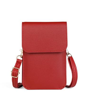 Single shoulder pouch with a clear plastic window for Tandem t:Slim X2 Insulin Pump Red
