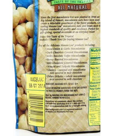 Mauna Loa Dry Roasted Macadamia Nuts with Sea Salt - 10 oz - Buy Online on GoSupps.com