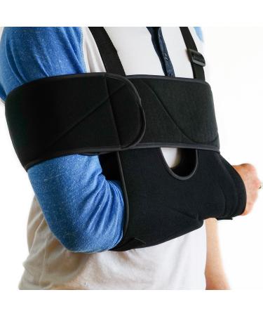 FlexGuard Arm Sling Shoulder Immobilizer - Lightweight Shoulder Brace for Broken & Fractured Bones Support, Ergonomic Adjustable Shoulder Arm Sling for Injury Pain Relief, for Men and Women, Standard Standard (Pack of 1)