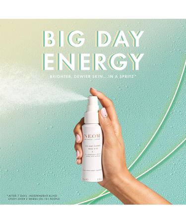 NEOM- Big Day Energy Face Mist 75ml | Calms Refreshes & Energises | Eucalyptus Rosemary & Patchouli | For bright dewy skin | Vegan | 100% Natural Fragrance - Buy Online on GoSupps.com