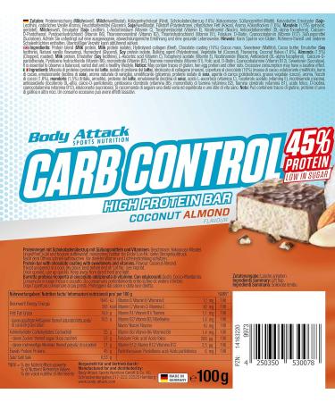 Buy Body Attack Sports Nutrition Carb Control (Coconut Almond) - 15x100g Pack | Best International Shipping - Buy Online on GoSupps.com