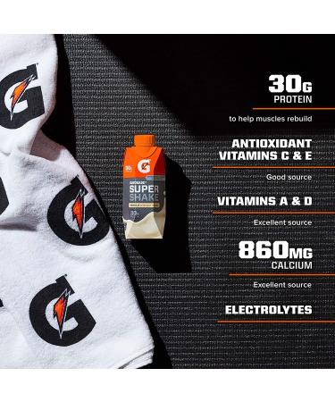 Gatorade Super Shake Vanilla 30g Protein 11.6 Fl oz Carton (Pack of 12) - Energizing Protein Shake Multipack - Buy Online on GoSupps.com