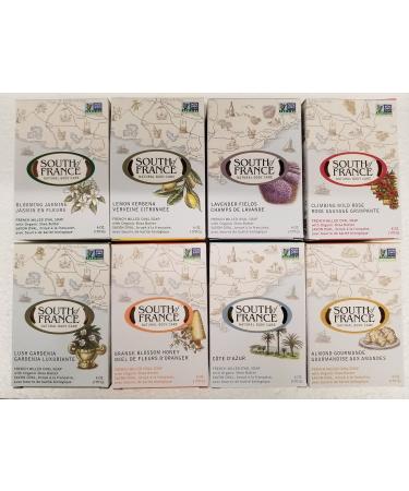 South of France Bar Soap Variety Pack (8 Scents 6 oz each) 8 Count (Pack of 1)