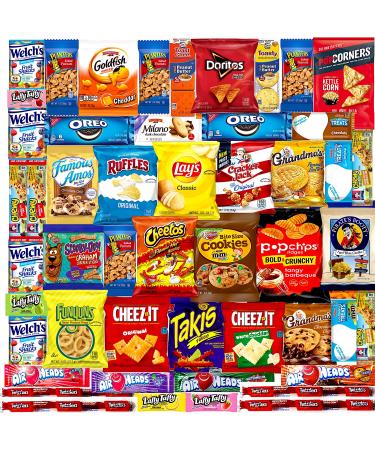 Ultimate Variety Sampler Care Package - Gift Package, Snacks, Chips, Cookies, Bars, Candies, Nuts Gift Box, Great for HALLOWEEN, Christmas, Thanks Giving, Office Meetings ,Friends & Family, Military,College Students (50 Count) 50 Piece Set