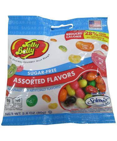 Jelly Belly Sugar Free Jelly Beans, Assorted Flavors, 2.8-Ounce Bags (Pack of 12)