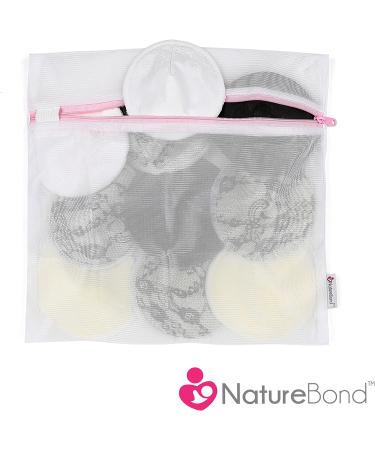 Organic Bamboo Nursing Breast Pads - 10 Washable Pads with Wash&Storage Bags - Reusable Nipplecovers for Breastfeeding - NatureBond - Buy Online on GoSupps.com