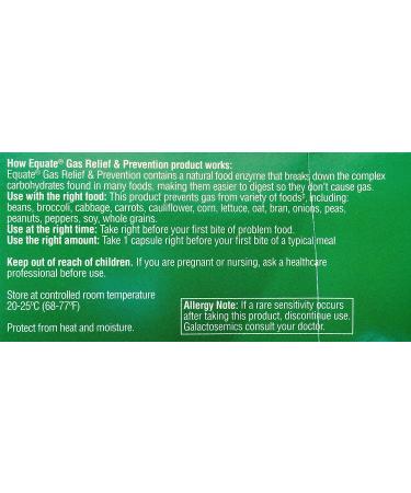 Equate Gas Relief & Prevention Enzyme Supplement 100ct - Compare to Beano | Pack of 1 - Buy Online on GoSupps.com