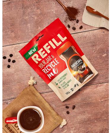Nescafe Original Instant Coffee Refill Pouch 150g Rich Aroma Full and Bold Flavour (Pack of 5) - Buy Online on GoSupps.com