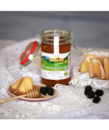 Thousandflower honey ORGANIC from ImkerPur fine and fruity with a fine mountain herb note 1 kg - Buy Online on GoSupps.com