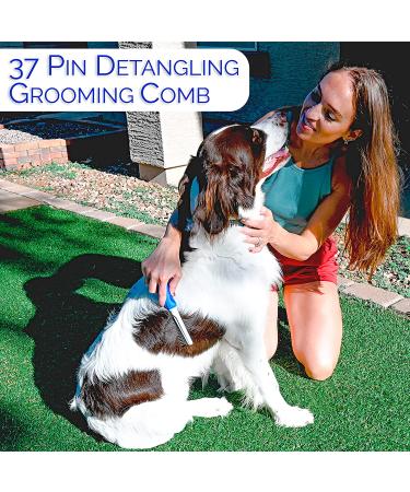 Horicon Pet Detangling Grooming Comb - 37 Pin Stainless Steel Teeth for Dogs, Cats & Small Animals - Remove Matted Fur, Knots & Tangles - Buy Online on GoSupps.com