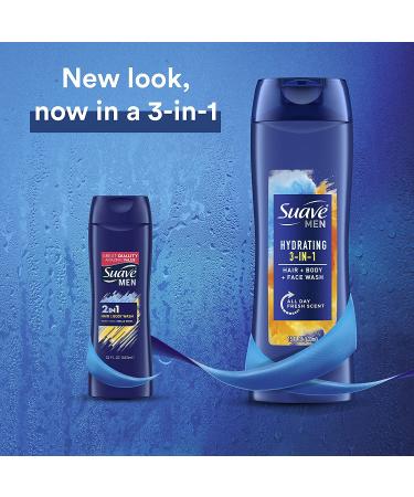 Suave Men 3in1: Hair, Body & Face Wash for Men - 15 oz (Pack of 6) - Buy Online on GoSupps.com