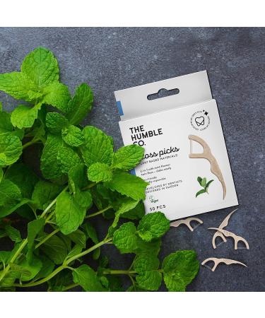 Plant-Based Floss Picks | Fresh Mint | Eco-Friendly Vegan Oral Care - Dentist Approved - Removes Plaque - 50 Count Pack - Buy Online on GoSupps.com