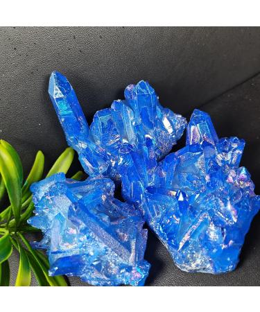 Home Decoration Crystal Cluster Specimen Blue Angel Aura Flower Natural Electroplating Gemstone Quartz Cluster Stones Home Collections (Size : 70-90g) - Buy Online on GoSupps.com