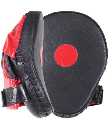 Cleto Reyes Leather Curved Punch Mitts - Black/Red