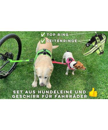 Patented Bike & Dog Leash - Dog Harness in Yellow with 3 Ring Dishes & Bicycle Bridles for Ultimate Outdoor Adventures - Buy Online on GoSupps.com