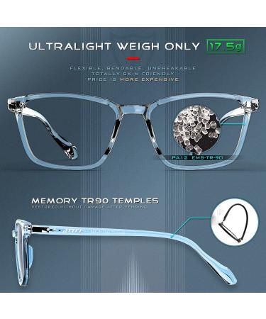 ATTCL Unisex Blue Light Filter Glasses - UV Protection No Prescription Needed - Computer Glasses M Bl5577 Transparent+Blue - Buy Online on GoSupps.com