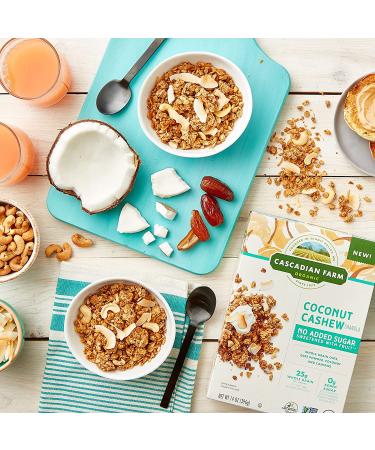 Cascadian Farm Organic Coconut Cashew Granola | No Added Sugar | 14 oz - Buy Online on GoSupps.com