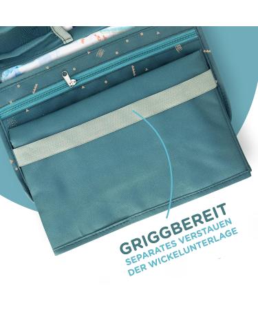 Buy Jubi Baby Diaper Bag with Changing Mat - Stylish Small Diaper Bag (Green-Blue) for On-the-Go Convenience | International Shipping Available - Buy Online on GoSupps.com