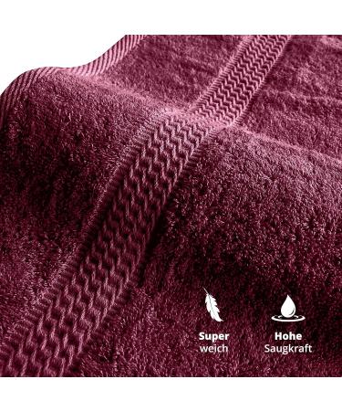 Class Home Collection Terry Cloth Bath Towels - 4 Pack 100% Cotton 70x140 cm Bordeaux - Luxury Bath Essentials for Home & Travel - Buy Online on GoSupps.com