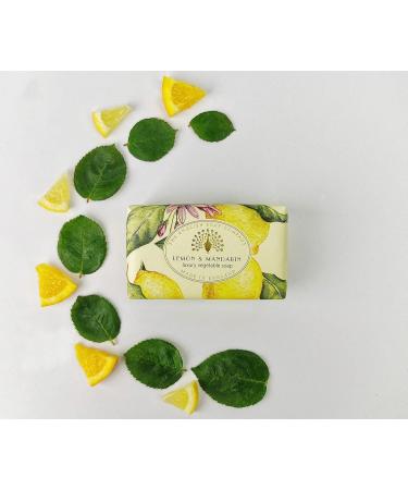 Buy Luxury Lemon Mandarin Soap Bar | English Soap Company - Moisturising Shea Butter Soap for Face & Body | Vintage Wrapped 190g - Buy Online on GoSupps.com