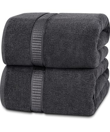 Utopia Towels - Luxurious Jumbo Bath Sheet 2 Piece - 600 GSM 100% Ring Spun Cotton Highly Absorbent and Quick Dry Extra Large Bath Towel - Super Soft Hotel Quality Towel (35 x 70 Inches, Grey) 2 Piece Bath Sheet Grey