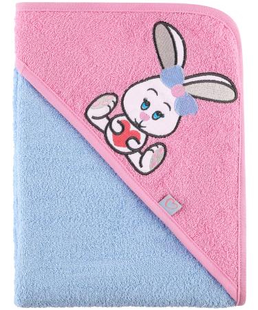Be Mammy hooded towel baby towel made of cotton Oeko-Tex Standard 100 100cm x 100cm BE20-240-BBL (light blue - rabbit)