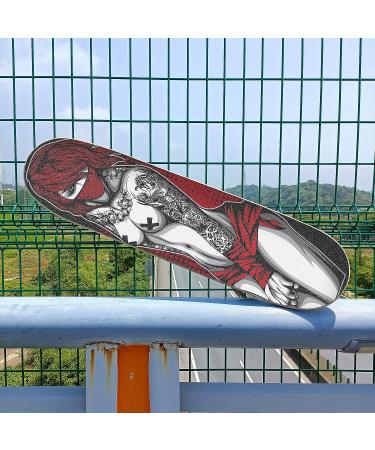 Sexy Tattoo Women Waterproof Skateboard Grip Tape 33.1x 9.1 inch - Buy Online on GoSupps.com