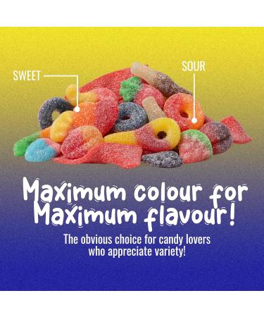 Sweet Sixteen Sweet and Sour Candy Classic Mix of Sour-Coated Gummies 6 packs x 400g Peanut & Nut-Free Candies Soft Chewy and Always Fresh - Buy Online on GoSupps.com