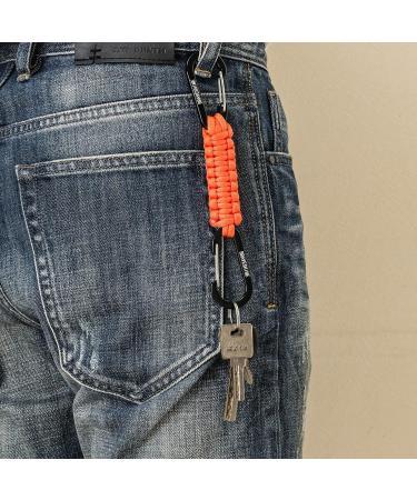 Braveshine Carabiner Paracord Keychain - Durable Hook & Band for Kids Men & Women - Camouflage & Orange Options - Buy Online on GoSupps.com