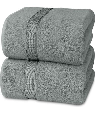 Utopia Towels - Luxurious Jumbo Bath Sheet 2 Piece - 600 GSM 100% Ring Spun Cotton Highly Absorbent and Quick Dry Extra Large Bath Towel - Soft Hotel Quality Towel (35 x 70 Inches, Cool Grey) 2 Piece Bath Sheet Cool Grey