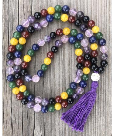 Chakra Mala Necklace | 108 Beads Gemstones in Vibrant Colors | Enhance Your Spiritual Journey - Buy Online on GoSupps.com