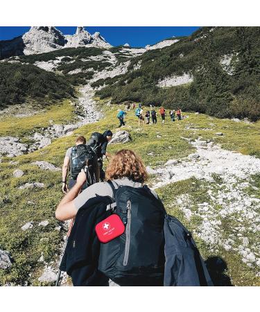 Mini First Aid Kit - 120 Piece Waterproof Medical Kit for Car Home Travel & Outdoor - Emergency Supplies (Red - Buy Online on GoSupps.com