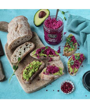 Organic Ruby Red Sauerkraut - 2 x 400g Jar - The Cultured Food Co - Buy Online on GoSupps.com