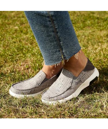 OrthoComfoot Women's Slip On Shoes with Arch Support - Black/Grey, Size 8.5 W2 | Orthopedic Slippers for Plantar Fasciitis Pain Relief - Buy Online on GoSupps.com
